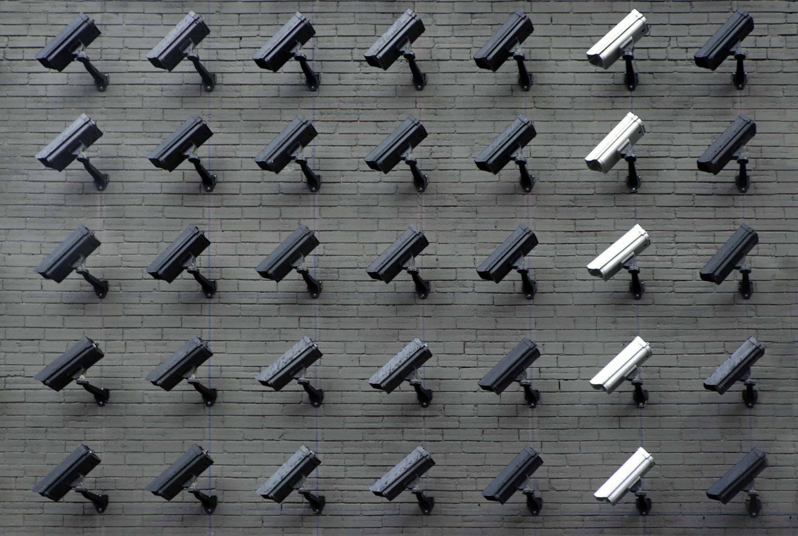 Surveillance camera wall