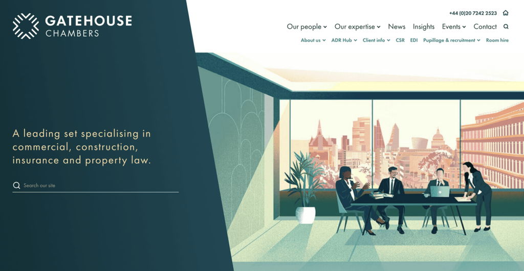 Screengrab of Gatehouse Chambers homepage