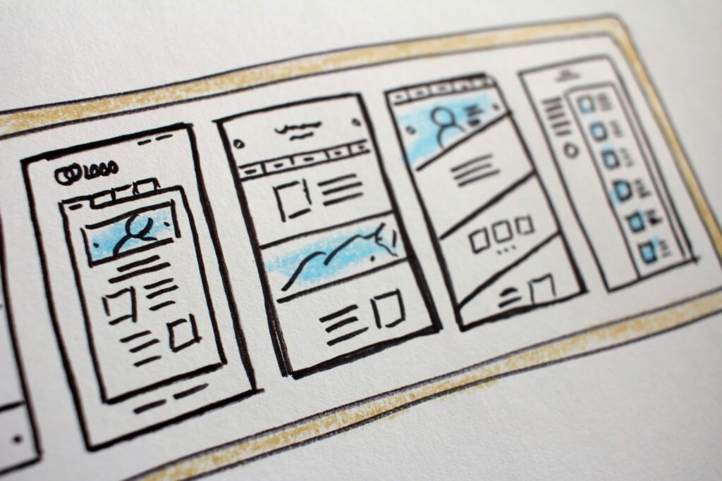 Wireframe of user journey