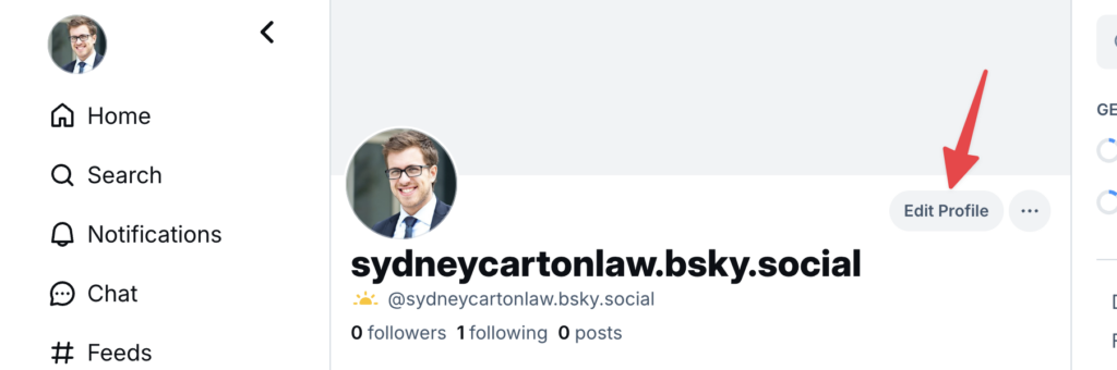 Bluesky: edit your profile