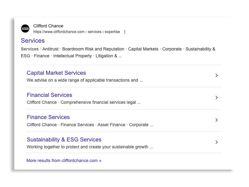 Example services schema markup