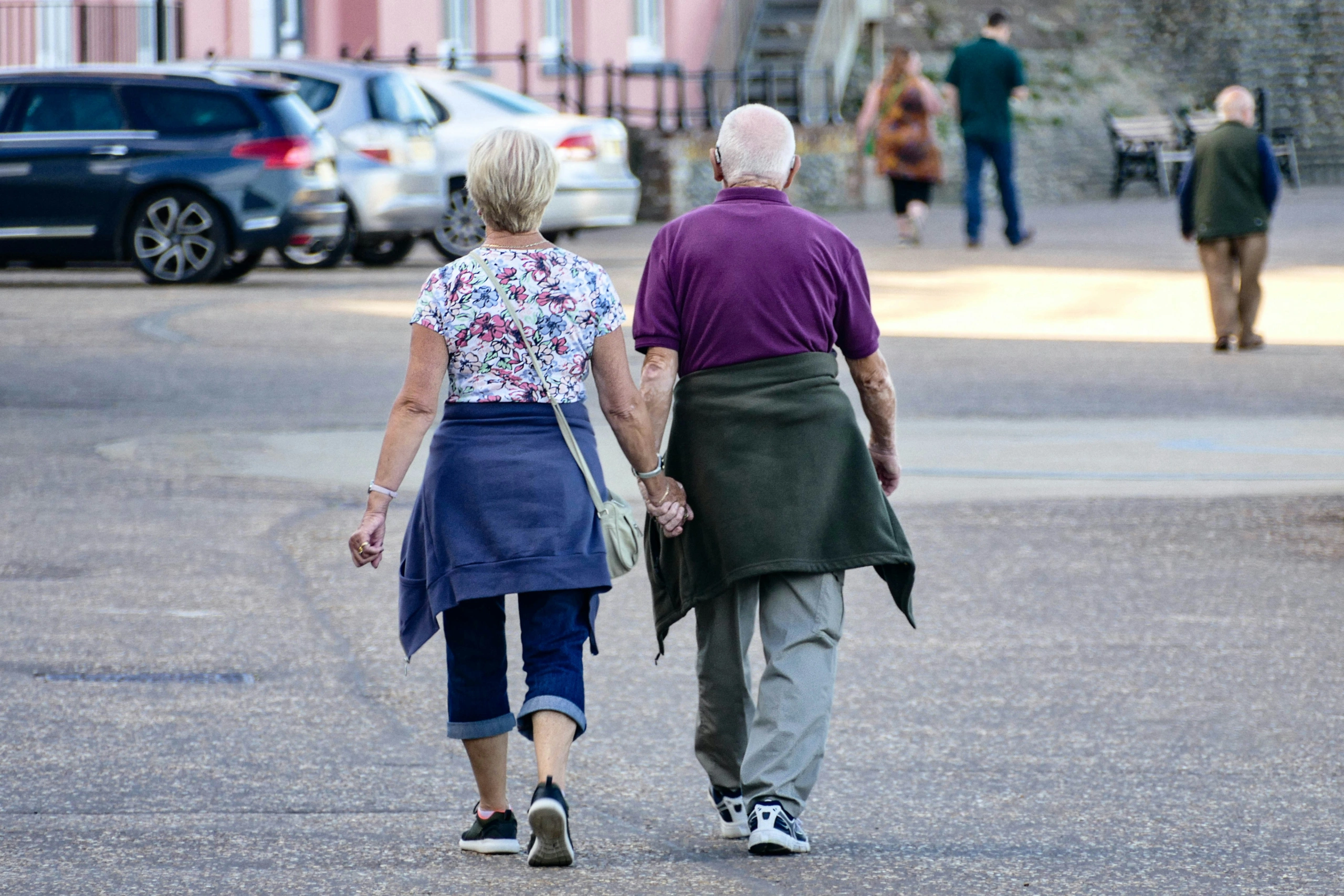 Older people walking away