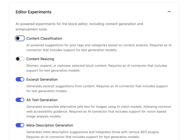 New AI features in WordPress 7.0